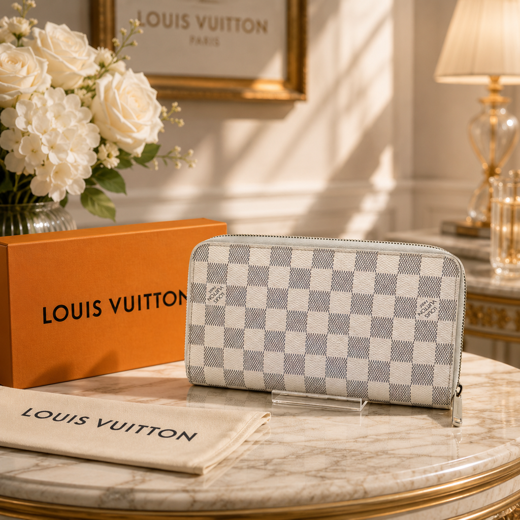 LOUIS VUITTON N60012 Damier Azur Zippy Organizer Long Wallet LV