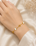 Minimalist Gold Plated Heart Charm Bracelet – Stainless Steel Chain Bracelet for Women