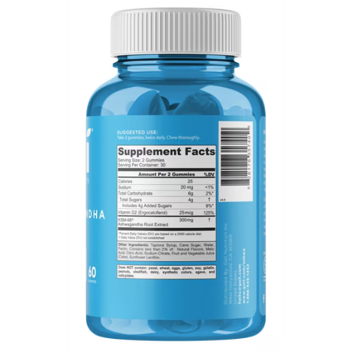 Goli Ashwagandha Vegan Gummies, KSM-66 & Vitamin D, 60 Count