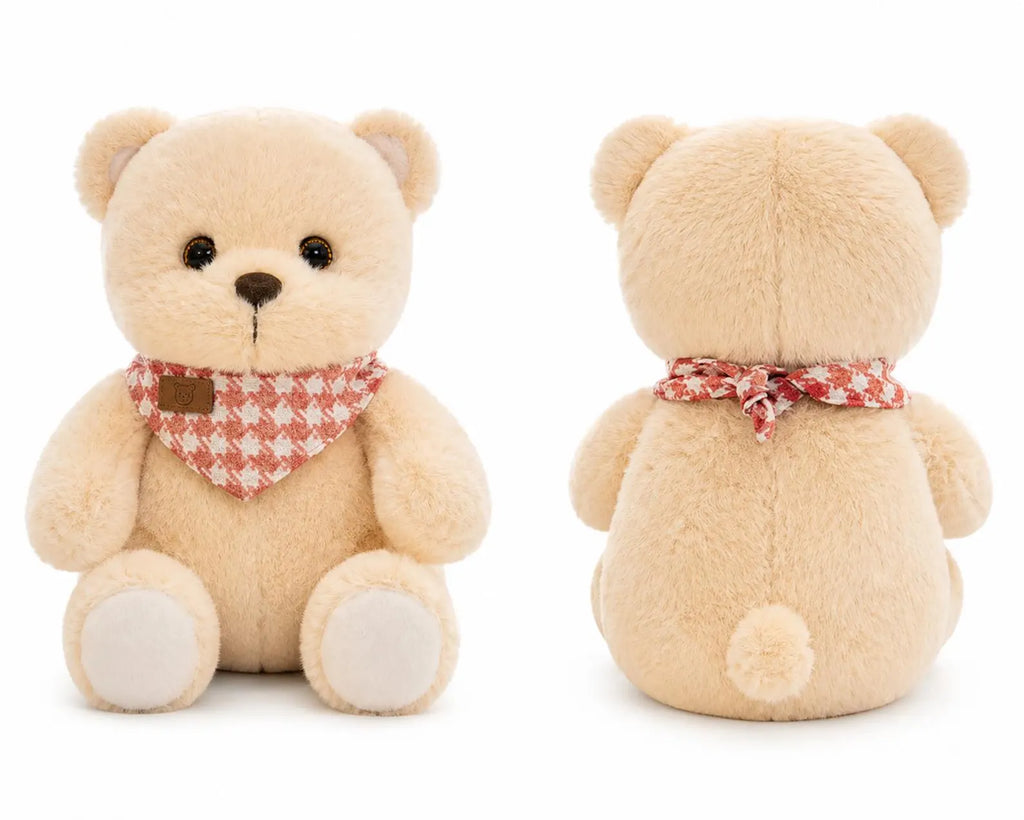 Soft Teddy Bear Plush Toy | Plaid Scarf Stuffed Animal
