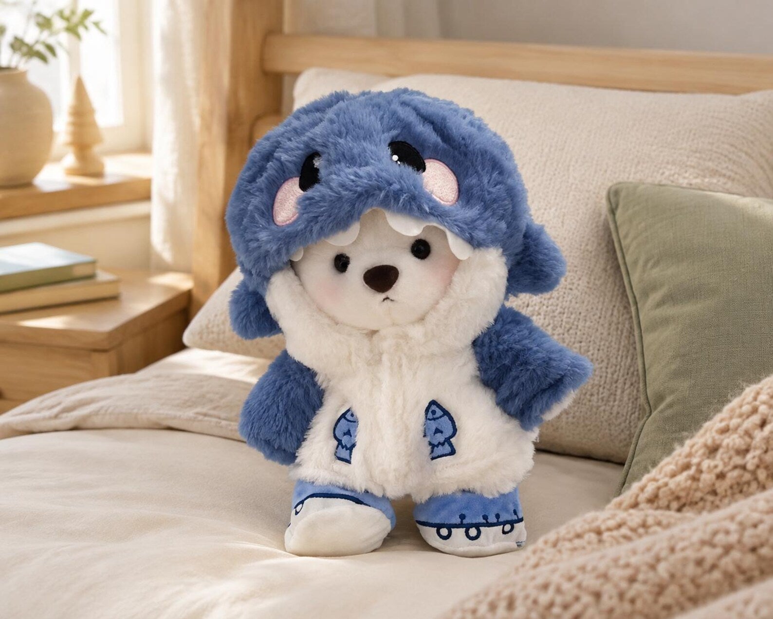 Shark Bear Plush Toy | Soft Cuddly Stuffed Animal, 30cm Doll
