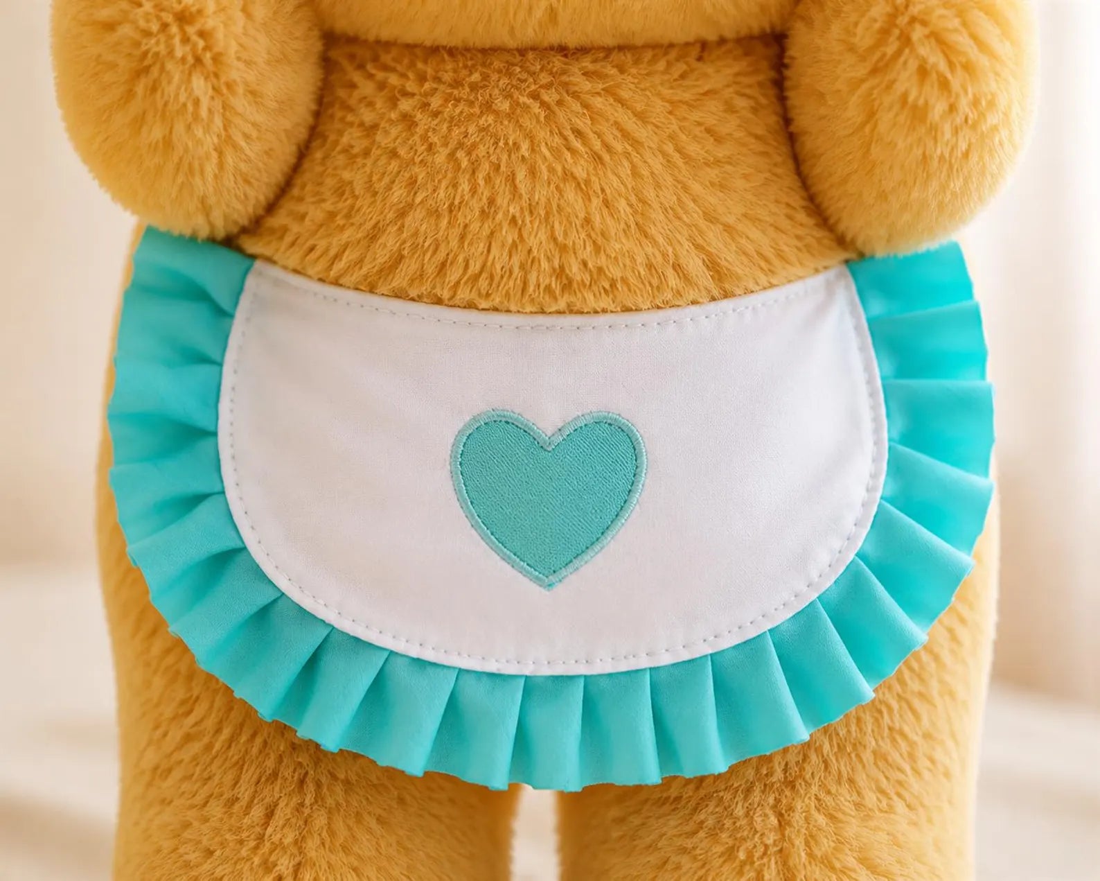 Butter Bear Plush Toy | Cream Teddy Bear Stuffed Animal, Scarf Detail Pillow