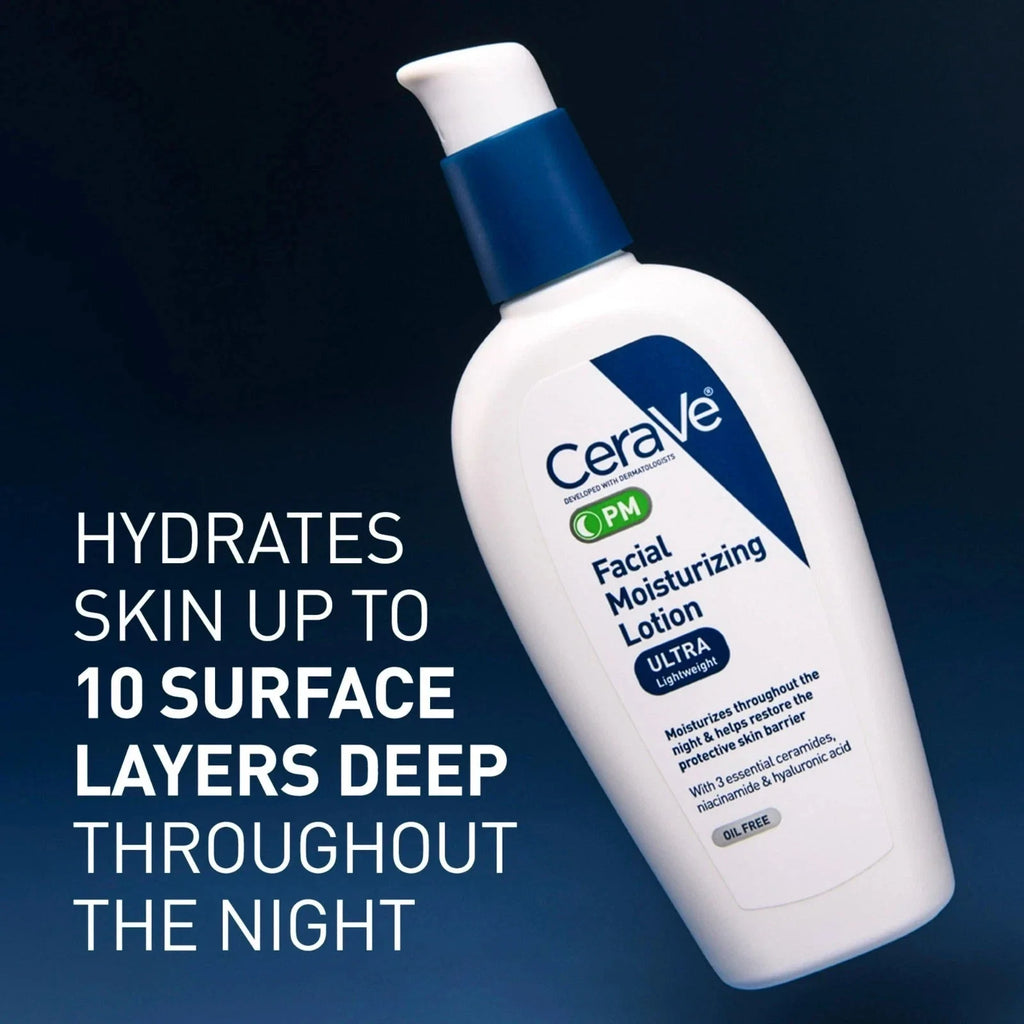 CeraVe PM Facial Moisturizing Lotion Night Cream 3 Oz