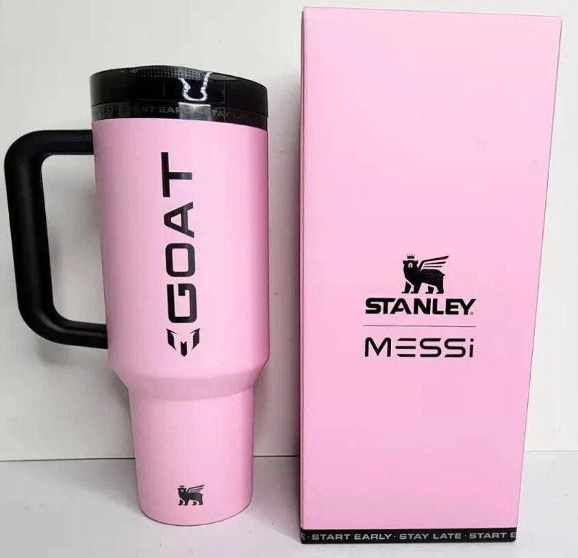 The Messi x Stanley Quencher ProTour Flip Straw Tumbler 40 OZ Goat PINK