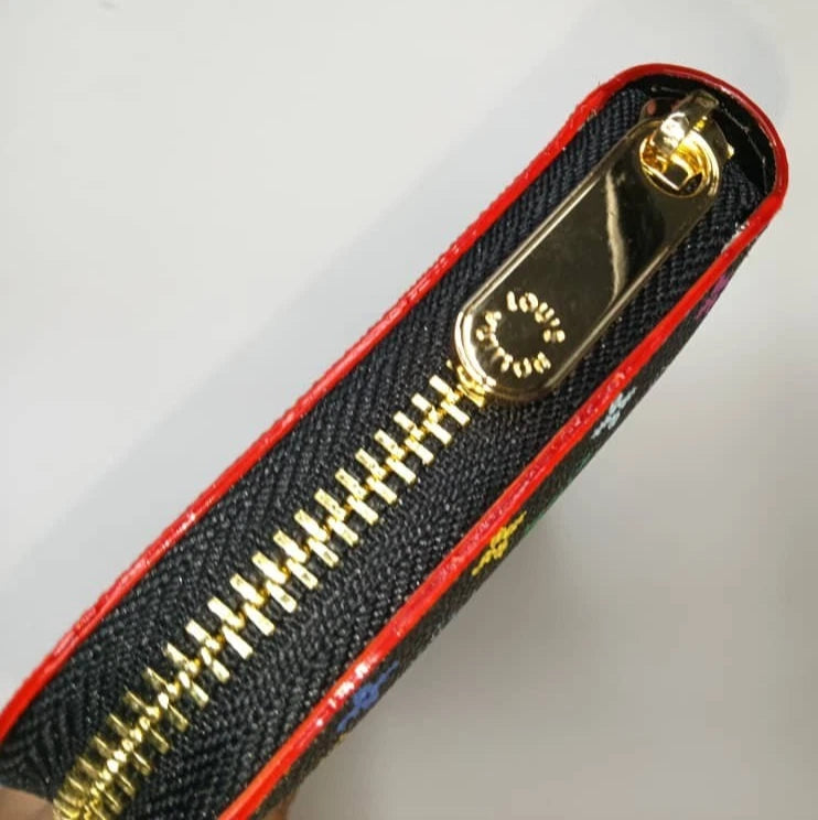 LOUIS VUITTON Monogram Multicolor Takashi Murakami Zippy Long Wallet- Black