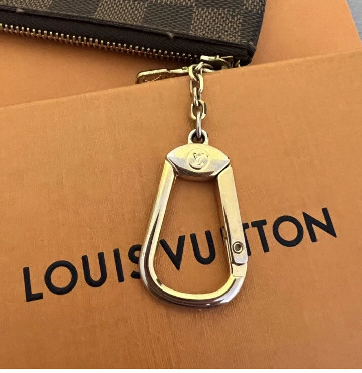 LOUIS VUITTON Damier Ebene Pochette Cles Coin Purse Key Case Brown N62656