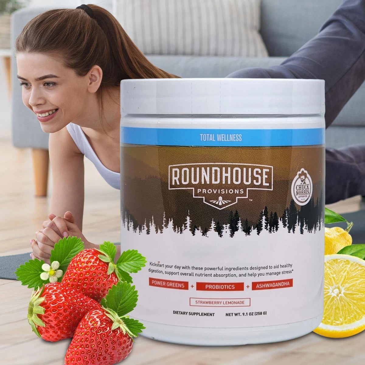 Roundhouse Provisions Morning Kick Powder Strawberry Lemonade 9.1 OZ