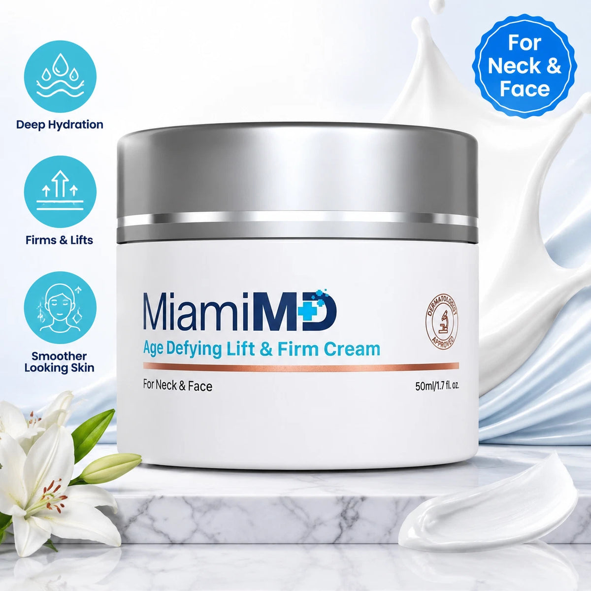 MiamiMD (Miami MD) Age Defying Lift & Firm Cream For Neck And Face - 50ml