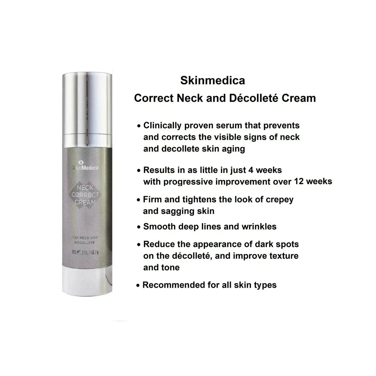 SkinMedica Neck Correct Cream 2 oz. Neck And Chest Treatment New and sealed box.