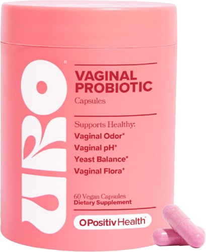 URO Vaginal Probiotics for Women pH Balance w/ Prebiotics Lactobacillus 60 Count