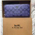 Share COACH,Zip-around Long wallet with Strap, C4452,Signature, Purple,